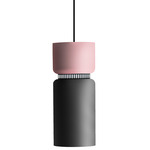 Aspen S17B Pendant - Black / Rose Top Shade