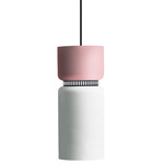 Aspen S17B Pendant - Black / Rose Top Shade