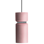 Aspen S17B Pendant - Black / Rose Top Shade