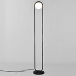 C Ball Floor Lamp - Matte Black / Opal