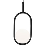 C Ball Pendant - Matte Black / Opal