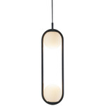 C Ball Pendant - Matte Black / Opal