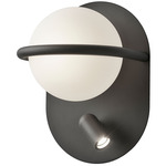 C Ball W2L Wall Sconce - Matte Black / Opal