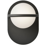 C Ball Wall Sconce - Matte Black / Opal