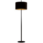 Lola F Floor Lamp - Matte Black / Matte Black / Gold