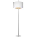 Lola F Floor Lamp - Matte White / Matte White / Gold