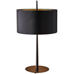 Lola T Table Lamp - Matte Black / Matte Black / Gold