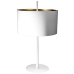 Lola T Table Lamp - Matte White / Matte White / Gold