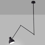 System Semi Flush Ceiling Light / Pendant - Matte Black