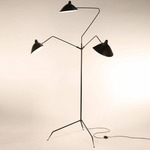Serge Mouille 3 Arm Floor Lamp - Black