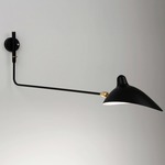 Serge Mouille Rotating Straight Arm Wall Sconce - Black
