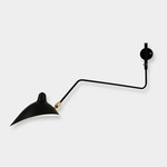 Serge Mouille Rotating Curved Arm Wall Sconce - Black