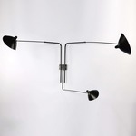 Serge Mouille Multi Rotating Arm Wall Sconce - Black