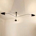 Serge Mouille 3 Arm Semi Flush Ceiling Light - Black