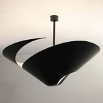 Snail Convertible Semi Flush / Pendant - Black