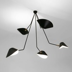 Spider Falling Arms Fixed Chandelier - Black