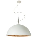 Mezza Luna Pendant - White / Bronze