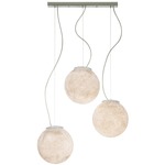 Luna Tre Lune Pendant - Satin Nickel / White