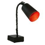Matt Paint T2 Lavagna Table Lamp - Black Chalkboard / Red