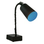 Matt Paint T2 Lavagna Table Lamp - Black Chalkboard / Blue