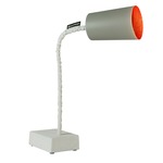 Matt Paint T2 Cemento Table Lamp - Grey Cement / Red