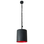 Matt Bin Lavagna Pendant - Black Chalkboard / Red