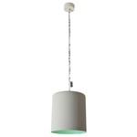 Matt Bin Cemento Pendant - Grey Cement / Turquoise