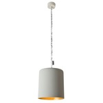 Matt Bin Cemento Pendant - Grey Cement / Orange