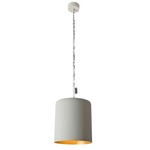 Matt Bin Cemento Pendant - Grey Cement / Gold