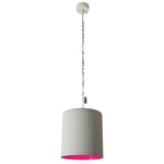 Matt Bin Cemento Pendant - Grey Cement / Magenta