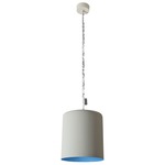 Matt Bin Cemento Pendant - Grey Cement / Blue