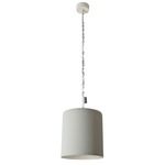 Matt Bin Cemento Pendant - Grey Cement / Silver