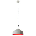 Matt Cyrcus Cemento Pendant - Grey Cement / Red