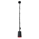 Matt Paint Lavagna Pendant - Black Chalkboard / Red