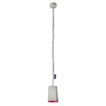 Matt Paint Cemento Pendant - Grey Cement / Red