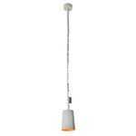 Matt Paint Cemento Pendant - Grey Cement / Orange