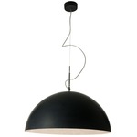 Matt Mezza Luna Lavagna Pendant - Black Chalkboard / White