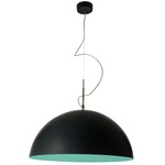 Matt Mezza Luna Lavagna Pendant - Black Chalkboard / Turquoise