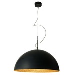 Matt Mezza Luna Lavagna Pendant - Black Chalkboard / Gold