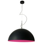 Matt Mezza Luna Lavagna Pendant - Black Chalkboard / Magenta