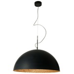 Matt Mezza Luna Lavagna Pendant - Black Chalkboard / Bronze