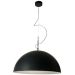 Matt Mezza Luna Lavagna Pendant - Black Chalkboard / Silver