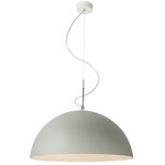 Matt Mezza Luna Cemento Pendant - Grey Cement / White