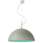 Matt Mezza Luna Cemento Pendant - Grey Cement / Turquoise