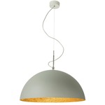 Matt Mezza Luna Cemento Pendant - Grey Cement / Gold