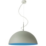 Matt Mezza Luna Cemento Pendant - Grey Cement / Blue