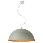 Matt Mezza Luna Cemento Pendant - Grey Cement / Bronze