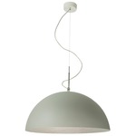 Matt Mezza Luna Cemento Pendant - Grey Cement / Silver