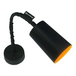 Matt Paint Lavagna Wall Sconce - Black Chalkboard / Orange