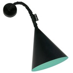 Matt Jazz Lavagna Wall Sconce - Black Chalkboard / Turquoise